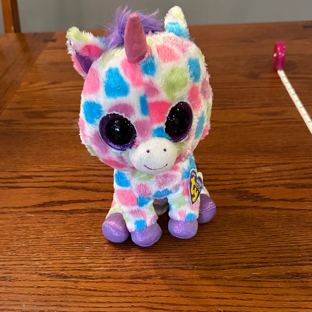 Ty Beanie Boo stuffed animal unicorn named wishful with tags